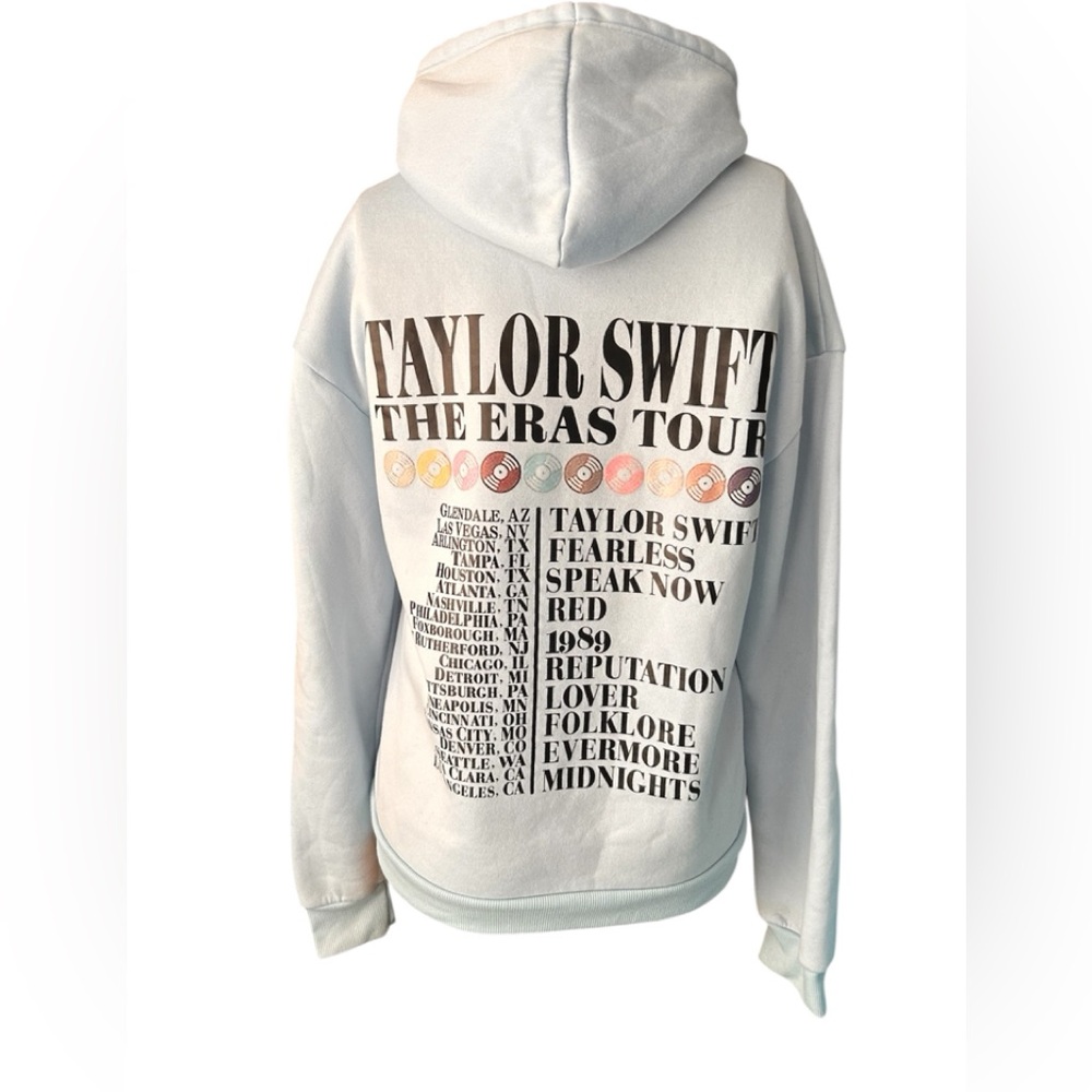 Taylor Swift Light Blue The Eras Tour Collage Hoodie - Picture 2 of 4